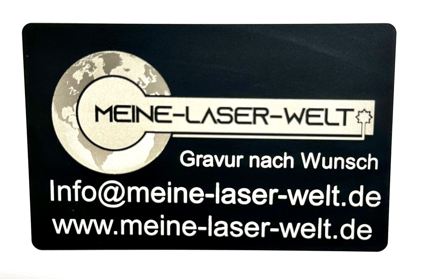 Gravierte Aluminium Visitenkarten 86mmx54mmx0,2mm verschiedene Farben