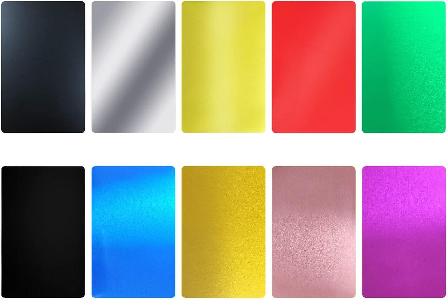 Gravierte Aluminium Visitenkarten 86mmx54mmx0,2mm verschiedene Farben
