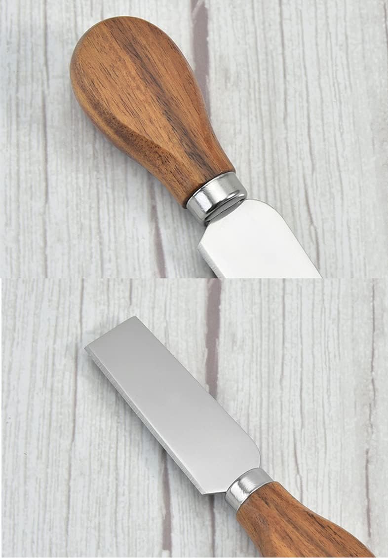 Käsemesser Set 6 Teilig aus Edelstahl mit Akazien Holzgriff in einer Geschenkbox