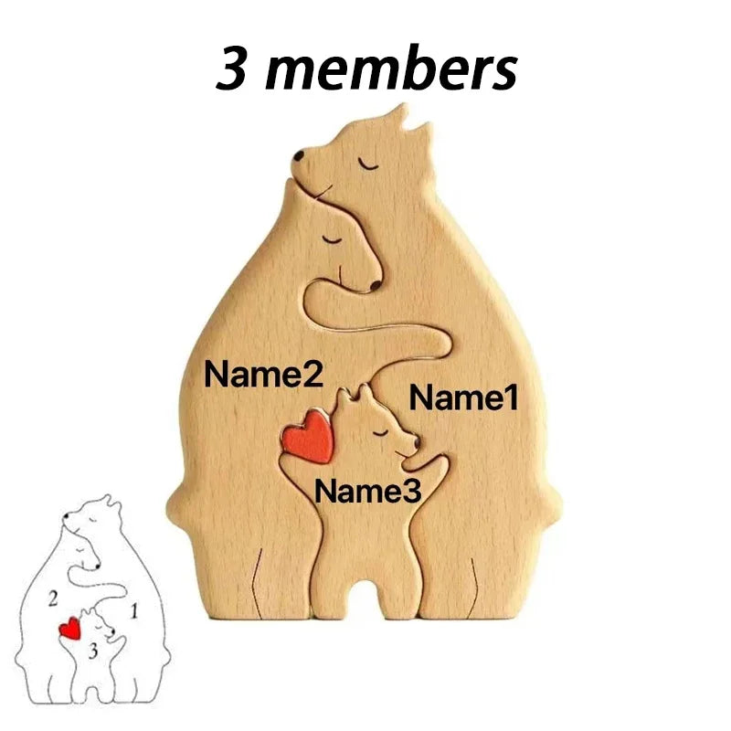 Personalisierte Bären Puzzle Familiengeschenk