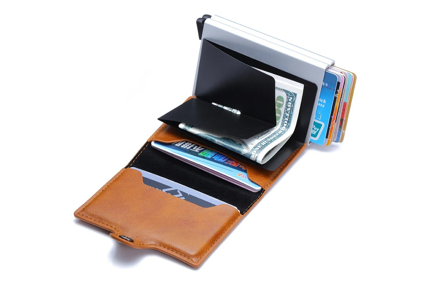 Personalisiertes Slim-Portemonnaie in PU-Leder-Optik